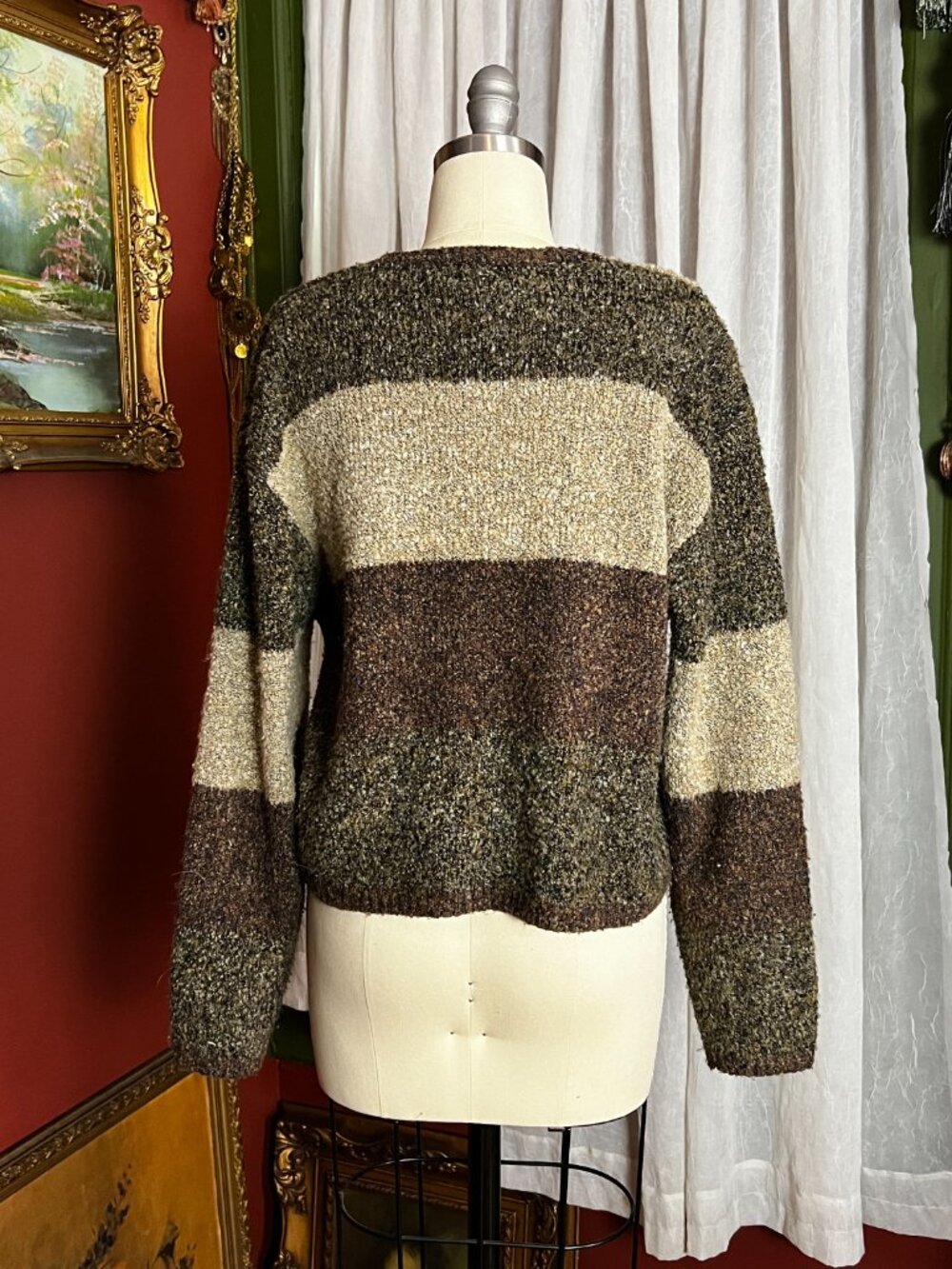 Earthy Patchwork Cardigan Sweataer - Picture 3 of 10